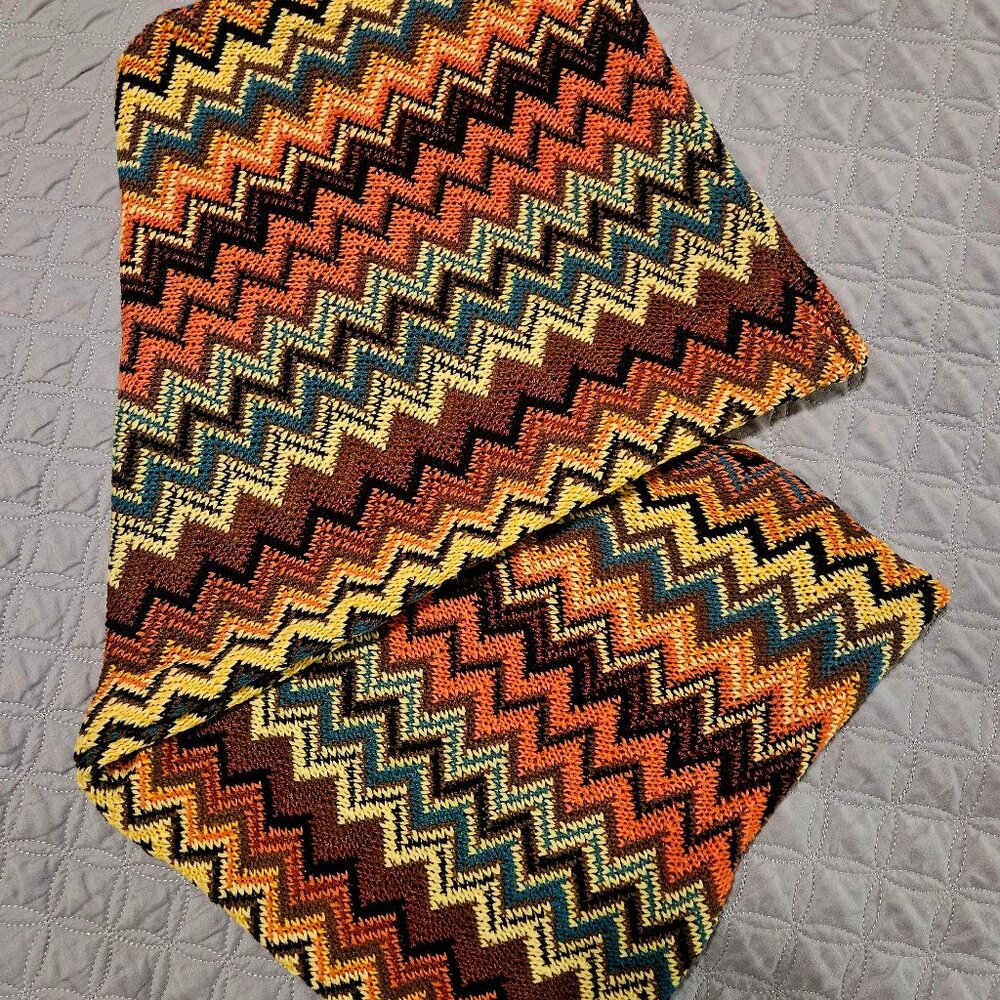 Snood Infinity Scarf Zigzag Stripe Circular Knit Endless Loop Long Chevron